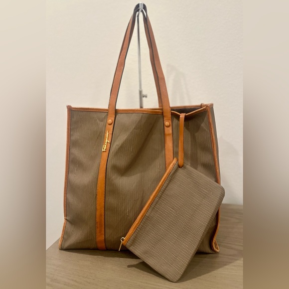 Salvatore Ferragamo Handbags - Salvatore Ferragamo Tote Bag with Pouch